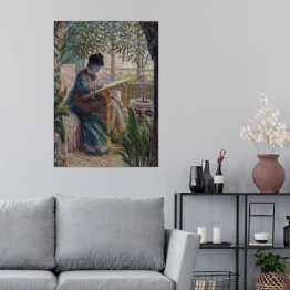 Plakat samoprzylepny Claude Monet Haft Madame Monet Reprodukcja obrazu