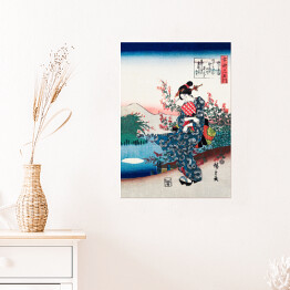 Plakat samoprzylepny Utugawa Hiroshige Japońska kobieta Reprodukcja obrazu