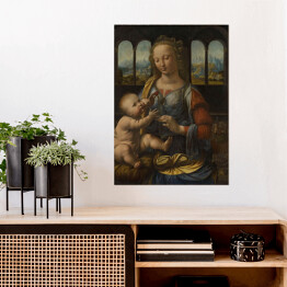 Plakat samoprzylepny Leonardo da Vinci Madonna z goździkiem Reprodukcja obrazu