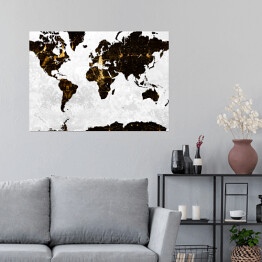 Plakat samoprzylepny Stylowa mapa świata