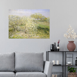 Plakat samoprzylepny Claude Monet Wiosna Kwitnące drzewa owocowe Reprodukcja obrazu