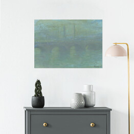 Plakat samoprzylepny Claude Monet Most Waterloo Londyn we mgle Reprodukcja obrazu