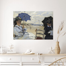 Plakat samoprzylepny Claude Monet Plaża w Trouville Reprodukcja obrazu