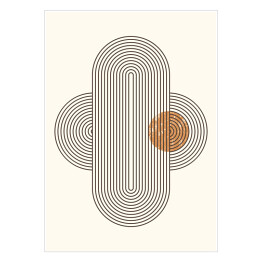 Abstrakcyjna nowoczesna sztuka tło z prostymi geometrycznymi kształtami linie i koła. Wektor Boho Ilustracja w minimalnym stylu i neutralnych kolorach dla sztuki ściany, t-shirt Drukuj, okładka, baner.