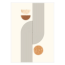 Abstrakcyjny nowoczesny Art tło with Simple Geometric Shapes Lines and Circles. wektorowe Boho Illustration in Minimal Style and neutral colors for Poster, t-shirt wydruk, cover, banner, for social media
