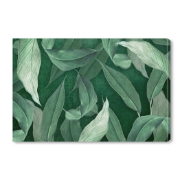 Zielone akwarelowe liście w dżungli