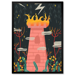 Wieża w lesie - mistyczna karta tarota