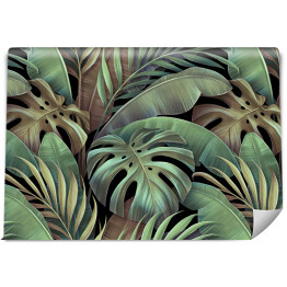 Tropikalny wzór botaniczny 3D vintage
