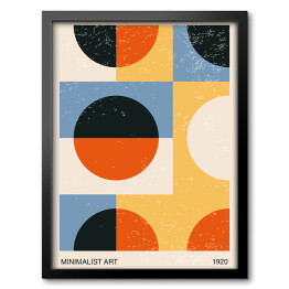Minimalny 20s geometryczny plakat projektowy, wektor szablon z prymitywnych kształtów