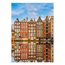 Tradycyjne holenderskie budynki w Amsterdamie