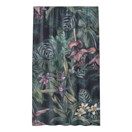 Tropikalne liście, banany, pantera i orchidea. spójny wzór w stylu vintage. Tapety z tropikalnych kwiatów i liści