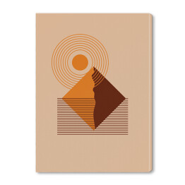 abstrakcyjna góra pomarańczowy krajobraz kolorowy Flat Boho Geometric Neutral Color design Poster