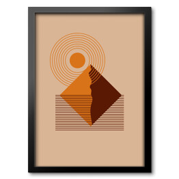 abstrakcyjna góra pomarańczowy krajobraz kolorowy Flat Boho Geometric Neutral Color design Poster