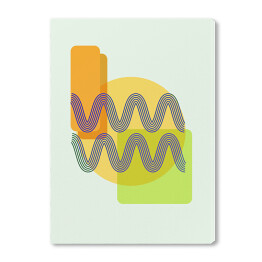 kształt abstrakcyjny zielony pomarańczowy kolorowy Flat Boho Geometric Neutral Color design Poster