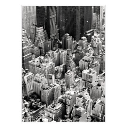 Czarno biały Manhattan z lotu ptaka New York