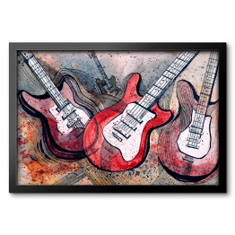 Gitary malowane akwarelą