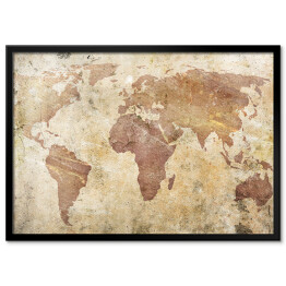 Mapa świata w odcieniach beżu 