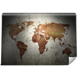 Mapa świata w styu vintage, częściowo oświetlona