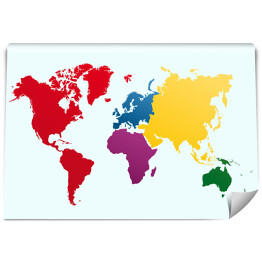 Mapa świata w jednolitych kolorach