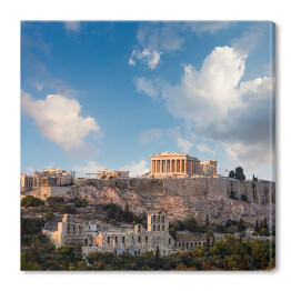 Akropol ateński w Grecji w słoneczy dzień