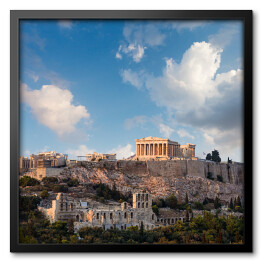 Akropol ateński w Grecji w słoneczy dzień