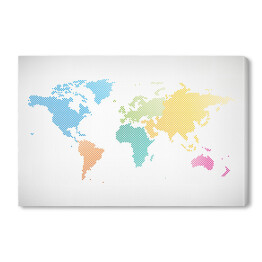 Mapy świata z kontynentami w różnych kolorach