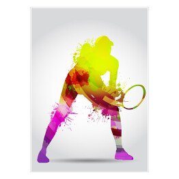 Tenisista - kolorowa ilustracja