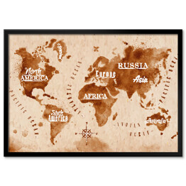 Mapa świata mapa w stylu retro