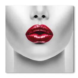 Czerwone usta - portret kobiety