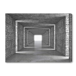 Murowany długi korytarz 3D