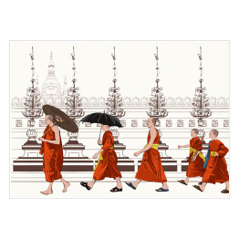 Mnisi buddyjscy w świątyni
