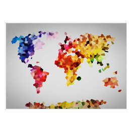 Kolorowa mapa świata utworzona z wielokątów