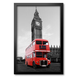Londyński autobus przed Big Benem