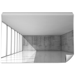 Betonowe jasne wnętrze z oknem 3D