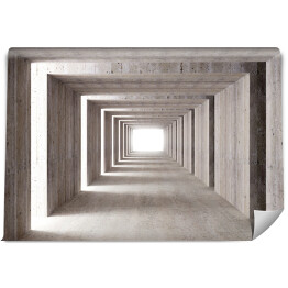 Betonowy tunel z oświetleniem
