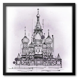 Katedra, Moskwa, Rosja - szkic atramentem