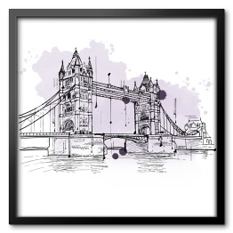 Artystyczny szkic Tower Bridge w Londynie