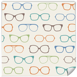 Kolorowe okulary na jasnym kremowym tle