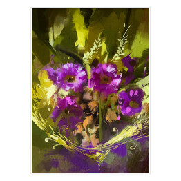 Bukiet fioletowych kwiatów - grafika