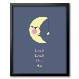 "Twinkle Twinkle Little Star" - ilustracja z księżycem i gwiazdą