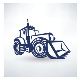Traktor - zarys na białym tle