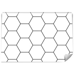 Zarys sześciokątów - czarno biały heksagon