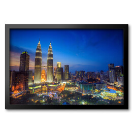 Panorama Kuala Lumpur w trakcie zmierzchu