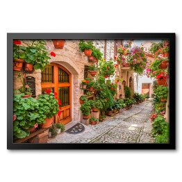 Ulica w małym miasteczku we Włoszech w lecie, Umbria