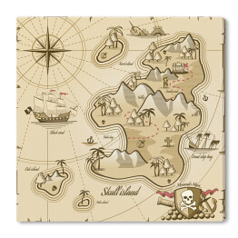 Mapa wyspy skarbów - ilustracja