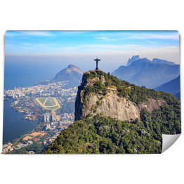 Widok z lotu ptaka Chrystusa i Rio de Janeiro 
