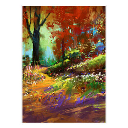 Jesienny kolorowy las