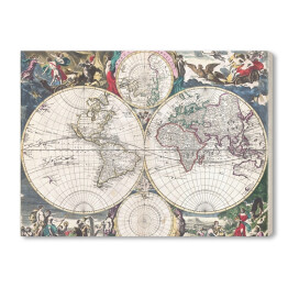 Starodawna mapa świata w stylu vintage