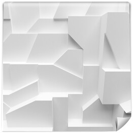 Geometryczne białe wielokąty - ściana 3D