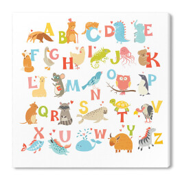Alfabet z zabawnymi zwierzętami